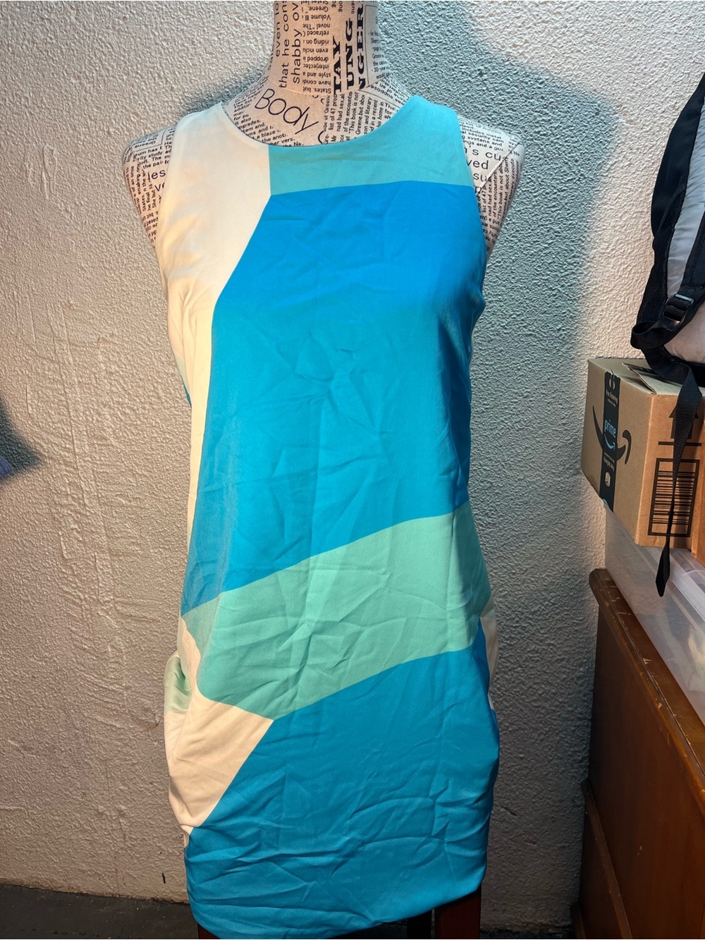 JB by Julie Brown Blue and Aqua Colorblock Mini Dress
